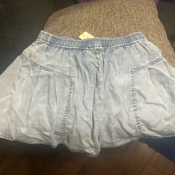 Light Blue Denim Shorts skirts light denim flowy and comfortable skort - Picture 1 of 4